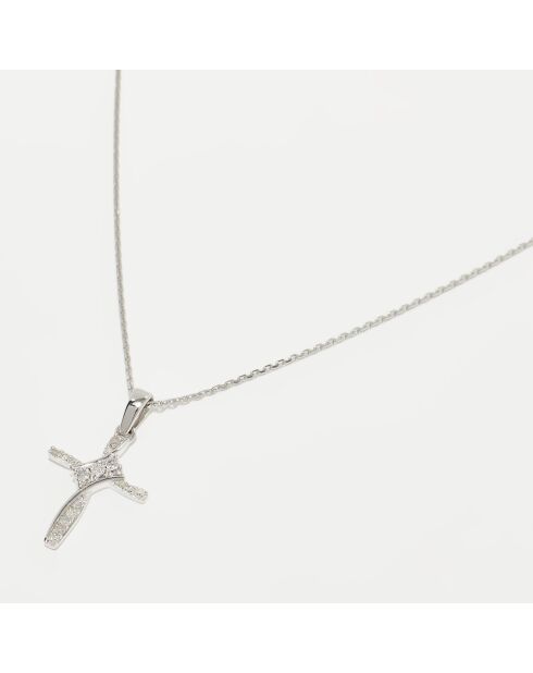 Ma Crosse Twisted Diamonds 0.06 kt witgouden hanger