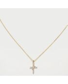 Pendentif Ma croix torsadée Diamants 0.06 ct or jaune