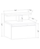 Table de chevet Alice anthracite - 39.8x31.9x35 cm