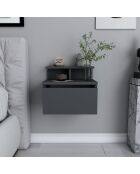 Table de chevet Alice anthracite - 39.8x31.9x35 cm