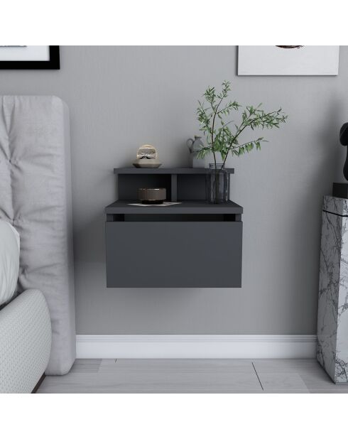 Table de chevet Alice anthracite - 39.8x31.9x35 cm