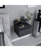 Table de chevet Alice anthracite - 39.8x31.9x35 cm