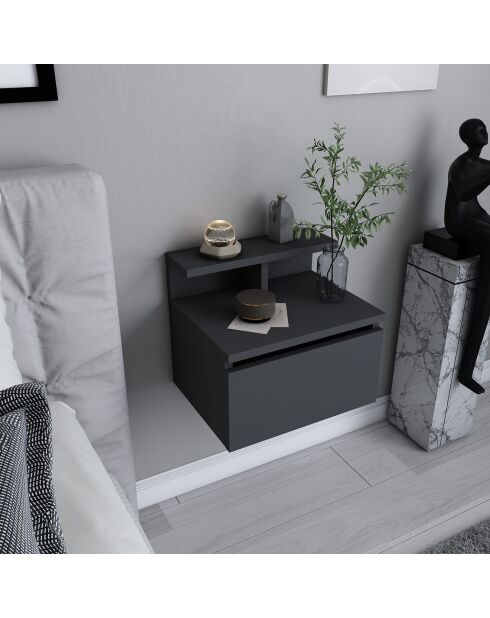 Table de chevet Alice anthracite - 39.8x31.9x35 cm