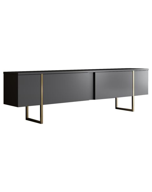 Meuble TV Luxe anthracite/doré - 180x30x50 cm