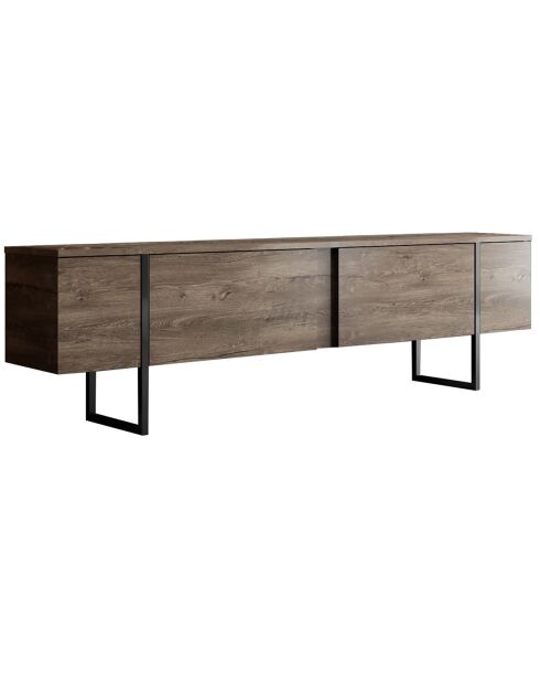 Meuble TV Luxe noyer/noir - 180x30x50 cm