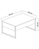 Table basse Luxe anthracite/noir - 90x60x40 cm