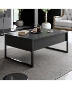 Table basse Luxe anthracite/noir - 90x60x40 cm