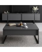 Table basse Luxe anthracite/noir - 90x60x40 cm