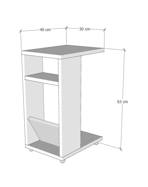 Table d'appoint Filinta pin - 30x63x40 cm