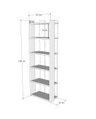 Bibliothèque Sakran anthracite/jaune - 63x180x32 cm