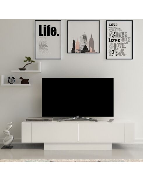 Meuble TV Matera blanc - 150x41.6x31.5 cm