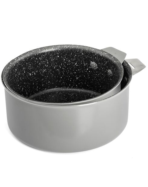 2 Casseroles + 1 poignée Studio grises - D.16/18 cm