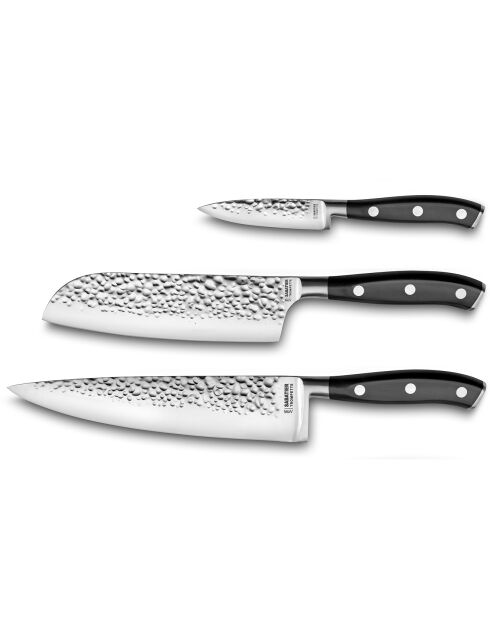 3 Couteaux de cuisine Carbon noirs