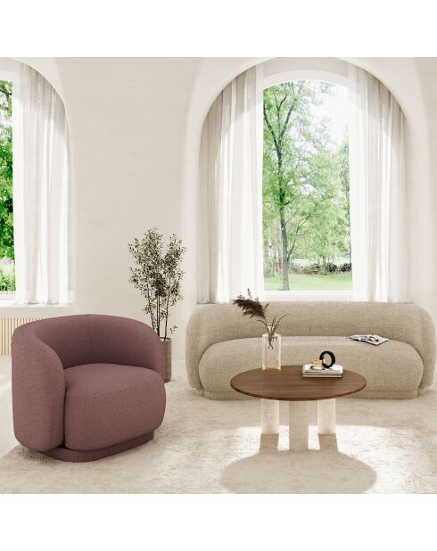 Fauteuil bouclette Victoria bouclé crème - 93x87x78 cm