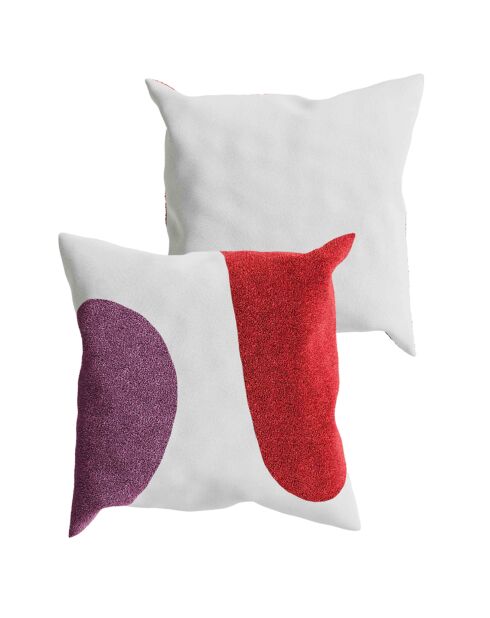 Coussin brodé, design moderne Lima multicolore - 45x45 cm