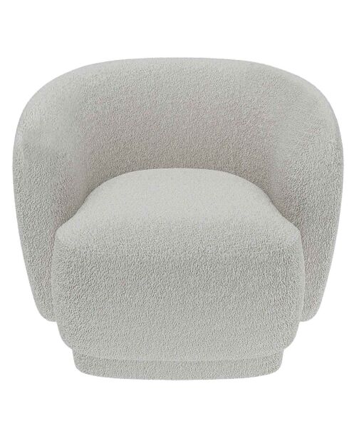 Fauteuil bouclette Victoria bouclé crème - 93x87x78 cm