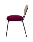 2 Chaises en rotin et velours  Gabrielle bordeaux - 59x48.5x78 cm