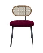 2 Chaises en rotin et velours  Gabrielle bordeaux - 59x48.5x78 cm