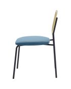 2 Chaises en rotin et velours Juna bleues - 50.5x45.5x82.5 cm