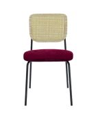 2 Chaises en rotin et velours Juna bordeaux - 50.5x45.5x82.5 cm