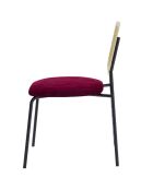 2 Chaises en rotin et velours Juna bordeaux - 50.5x45.5x82.5 cm