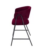 2 Tabourets de bar avec dossier, velours Bonnie bordeaux - 50.5x52.5x101.5 cm