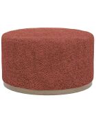 Grand pouf rond ottoman en bouclette Victor rose - 80x80x41 cm