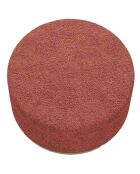 Grand pouf rond ottoman en bouclette Victor rose - 80x80x41 cm