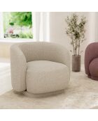 Fauteuil bouclette Victoria bouclé crème - 93x87x78 cm