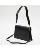 Schwarze Celia Schultertasche aus Leder - 24x19x8 cm