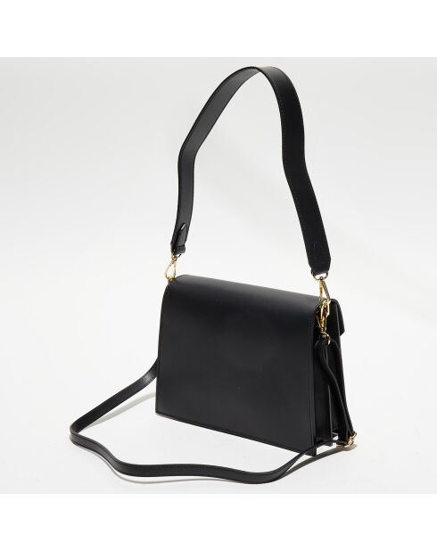 Schwarze Celia Schultertasche aus Leder - 24x19x8 cm