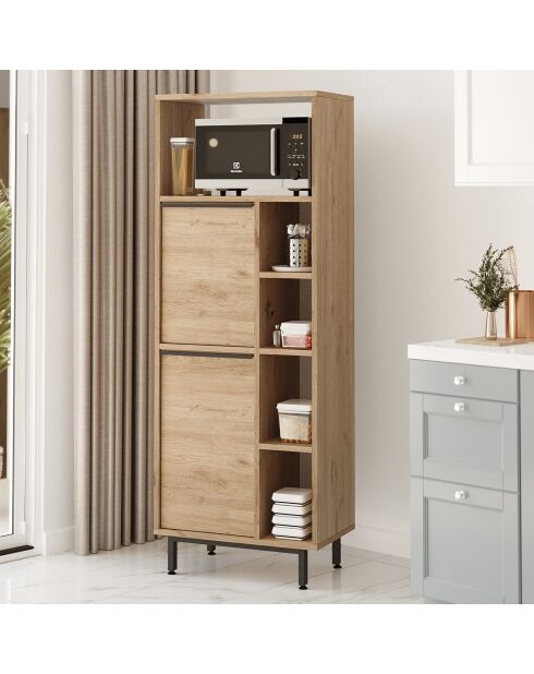 Armoire de salle de bains noyer - 74.8x161.6x35.5 cm