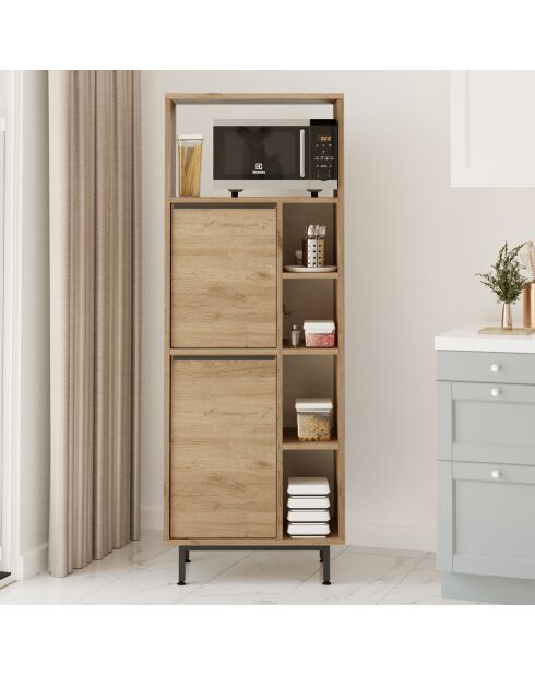 Armoire de salle de bains noyer - 74.8x161.6x35.5 cm