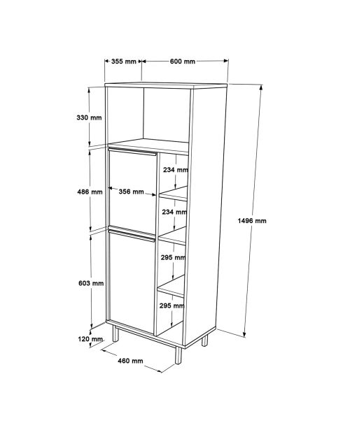 Armoire de salle de bains blanche -  74.8x161.6x35.5 cm