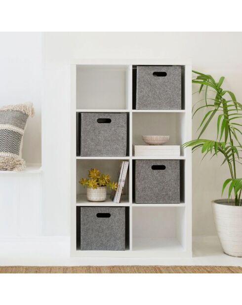 4 organisateurs gris -  24x24x24 cm
