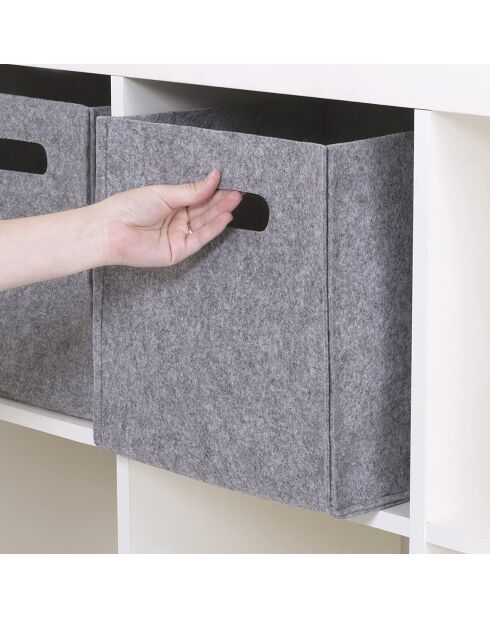 4 grijze organisatoren - 24x24x24 cm