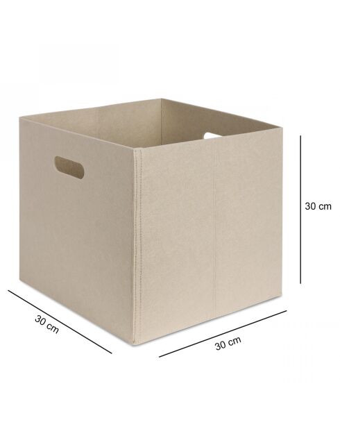 4 organisateurs crème -  25x24x24 cm