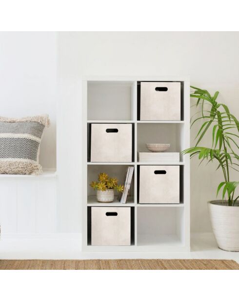 4 organisateurs crème -  25x24x24 cm