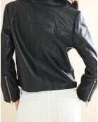 Blouson en Cuir Edna noir