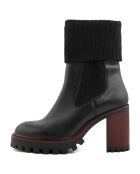 Bottines en Cuir Barbara noires - Talon 9 cm