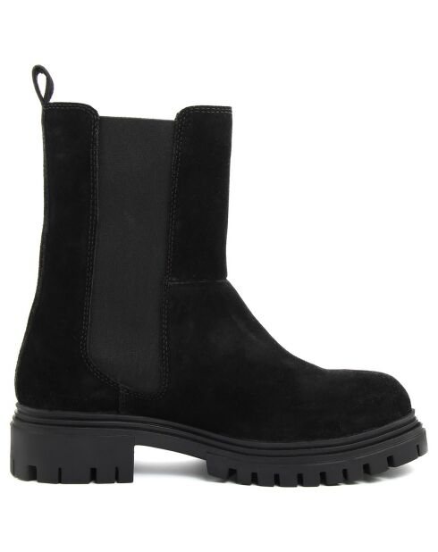 Clara Chelsea-Stiefel aus Veloursleder in Schwarz