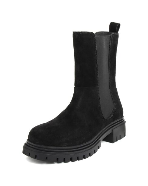 Chelsea Boots en Velours de Cuir Clara noires