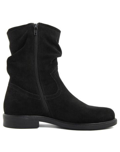 Boots en Velours de Cuir Carlota noires