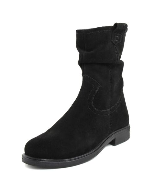 Boots en Velours de Cuir Carlota noires
