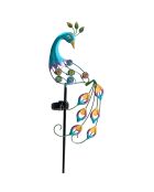 Paon lumineux solaire en métal multicolore  - H.90 cm
