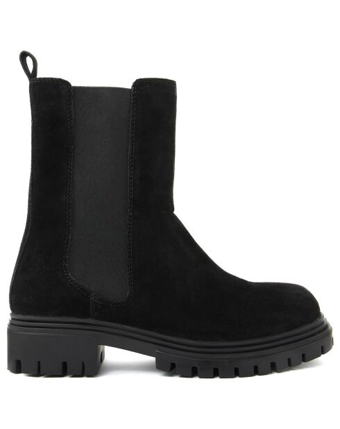 Chelsea Boots en Velours de Cuir Clara noires
