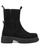 Boots en Velours de Cuir Elia noires - Talon 5 cm
