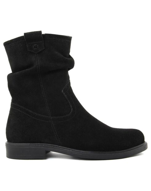 Boots en Velours de Cuir Carlota noires