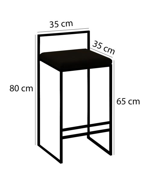 Chaise haute Nordic noire - 35x80 cm