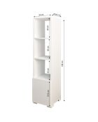 Bibliothèque Kuzey blanc - 31x136x29.6 cm